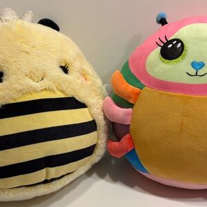 Sunny 10" Caterpillar Ty Squish-A-Boo Nessa & 12" Squishmallow Sunny Bee Plush